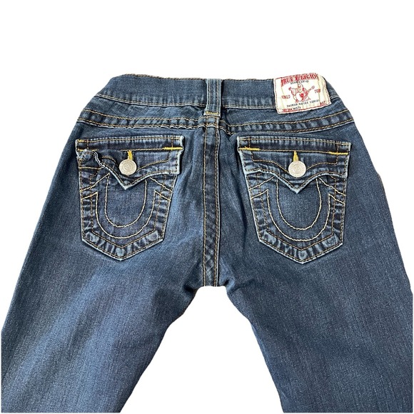 True Religion Jeans Womens 25 Blue Misty Skinny Stretch Denim Made in USA Flap - Picture 3 of 12